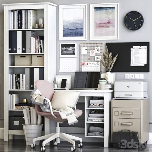 '3dsky Pro - IKEA BRUSALI office workplace with LANGFJALL chair'