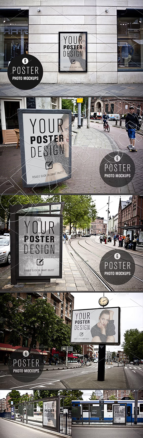6 POSTER Design Photo Mockups 57079