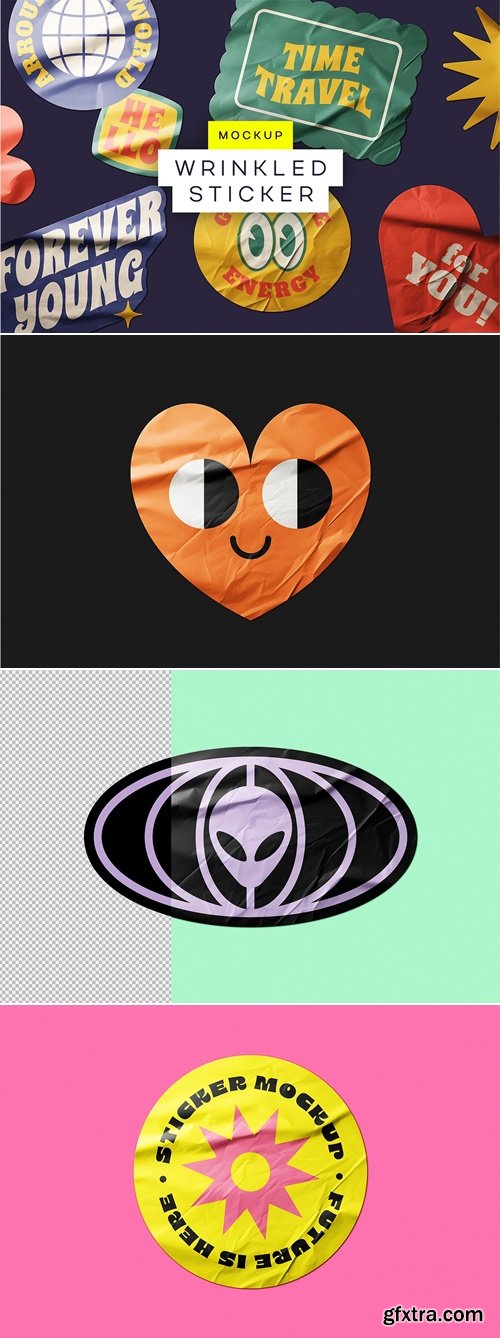 Pixelbuddha - Wrinkled Sticker Mockup 2706