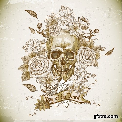 Skull Vector Illustrations for T-Shirts 26xEPS