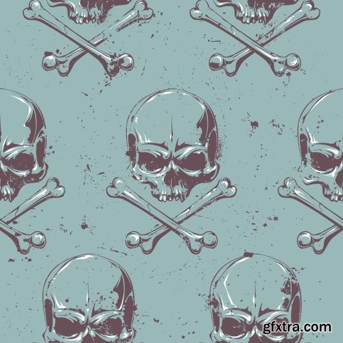 Skull Vector Illustrations for T-Shirts 26xEPS