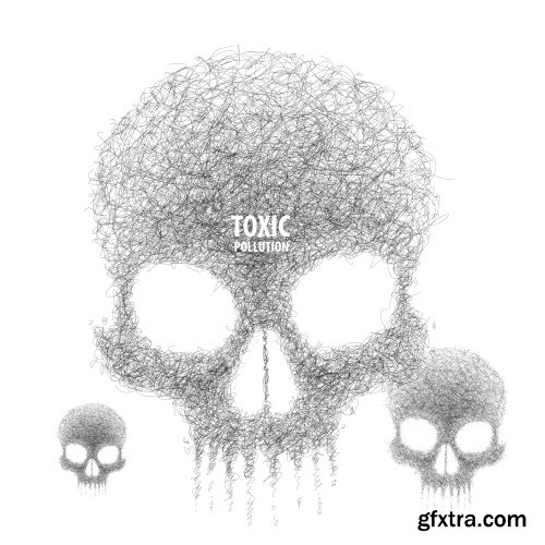 Skull Vector Illustrations for T-Shirts 26xEPS
