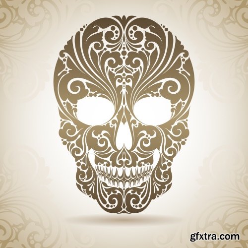 Skull Vector Illustrations for T-Shirts 26xEPS