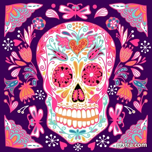 Skull Vector Illustrations for T-Shirts 26xEPS