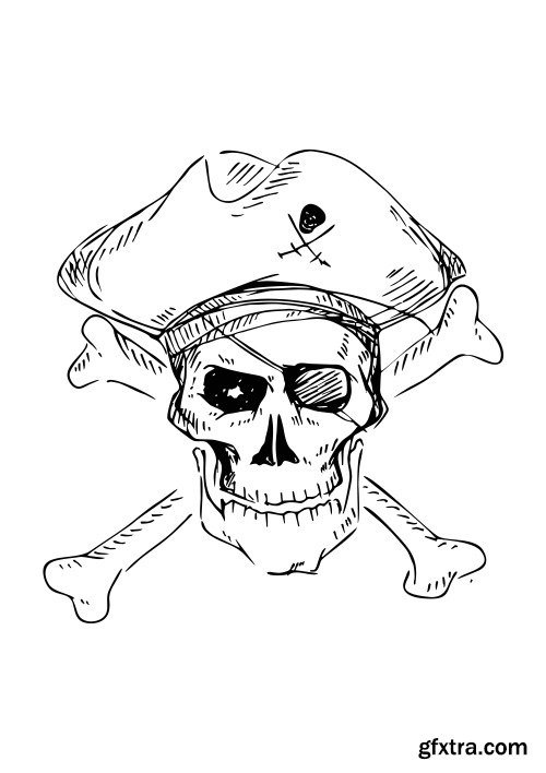 Skull Vector Illustrations for T-Shirts 26xEPS