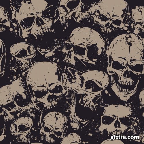 Skull Vector Illustrations for T-Shirts 26xEPS