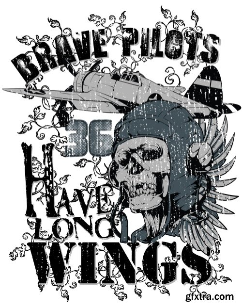 Skull Vector Illustrations for T-Shirts 26xEPS