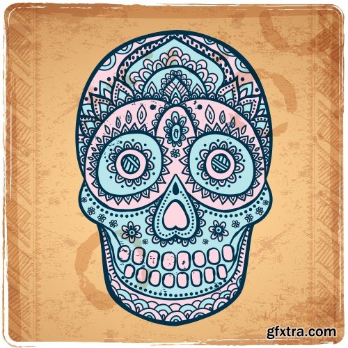 Skull Vector Illustrations for T-Shirts 26xEPS