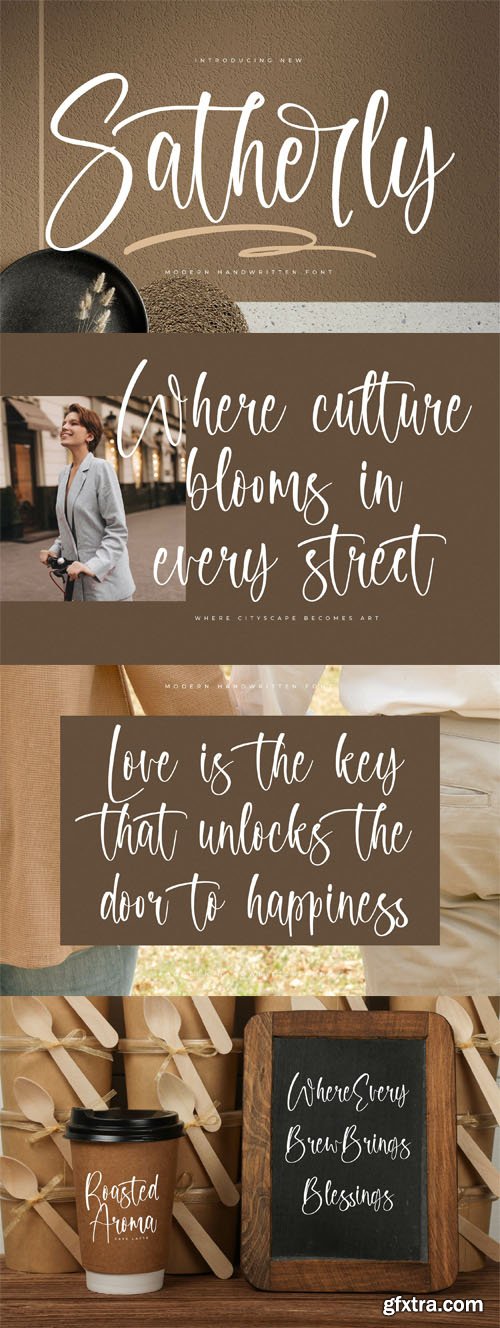 Satherly - Modern Handwritten Font Satherly - Modern Handwritten Font