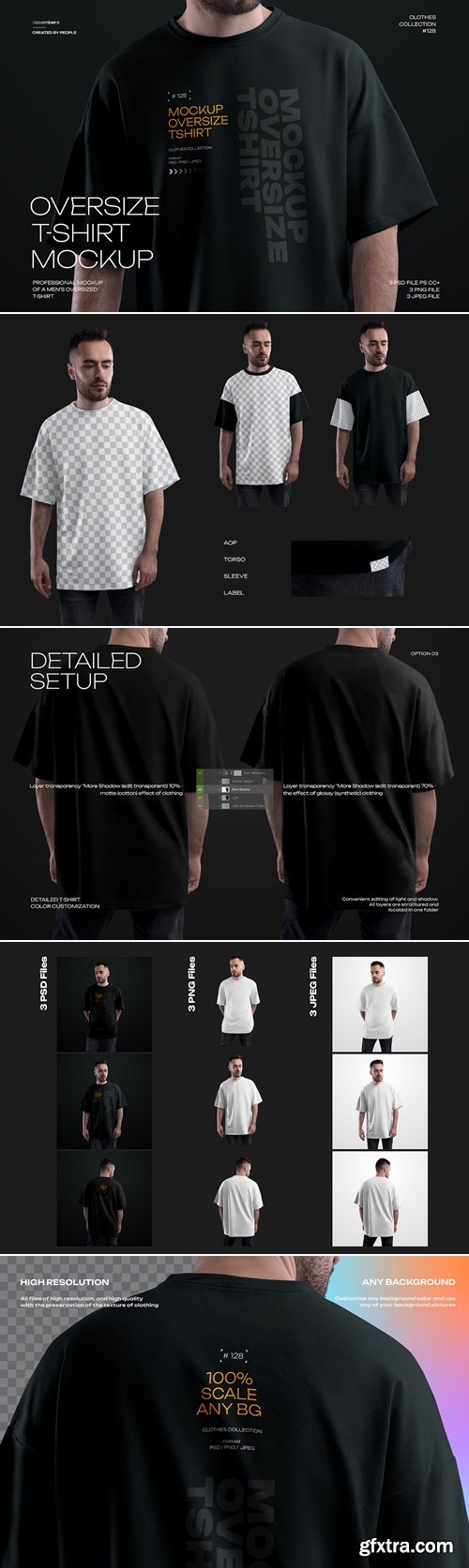 CreativeMarket - 3 Mockups Oversize T-shirt 291261161