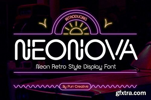 Neonova - Neon Retro Style Display Font