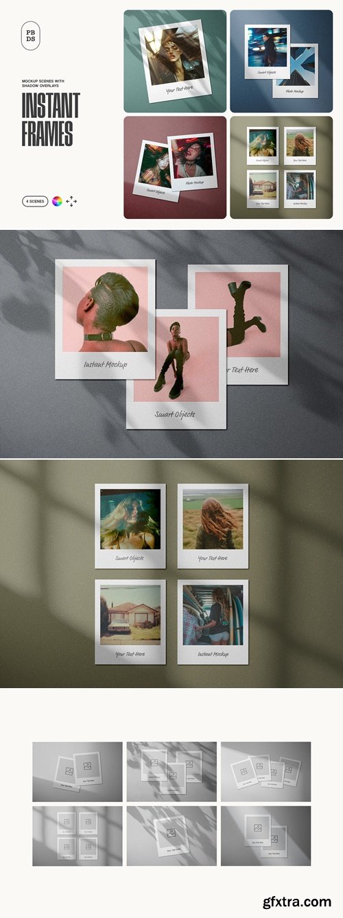 CreativeMarket - Polaroid Mockup Scenes 288440154