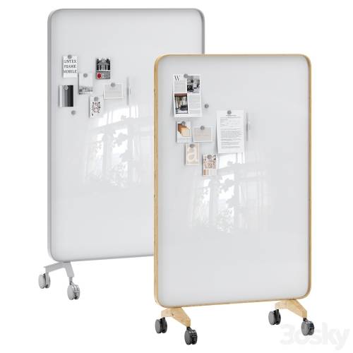 '3dsky Pro - Lintex Frame Mobile double-sided glassboard with a bentwood frame' '3dsky Pro - Lintex Frame Mobile double-sided glassboard with a bentwood frame'