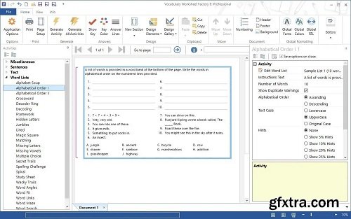 Vocabulary Worksheet Factory Enterprise 6.1.156.0