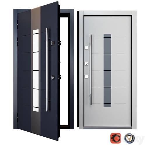 '3dsky Pro - Entrance metal door Inox S-1 (Your Frame)' '3dsky Pro - Entrance metal door Inox S-1 (Your Frame)'