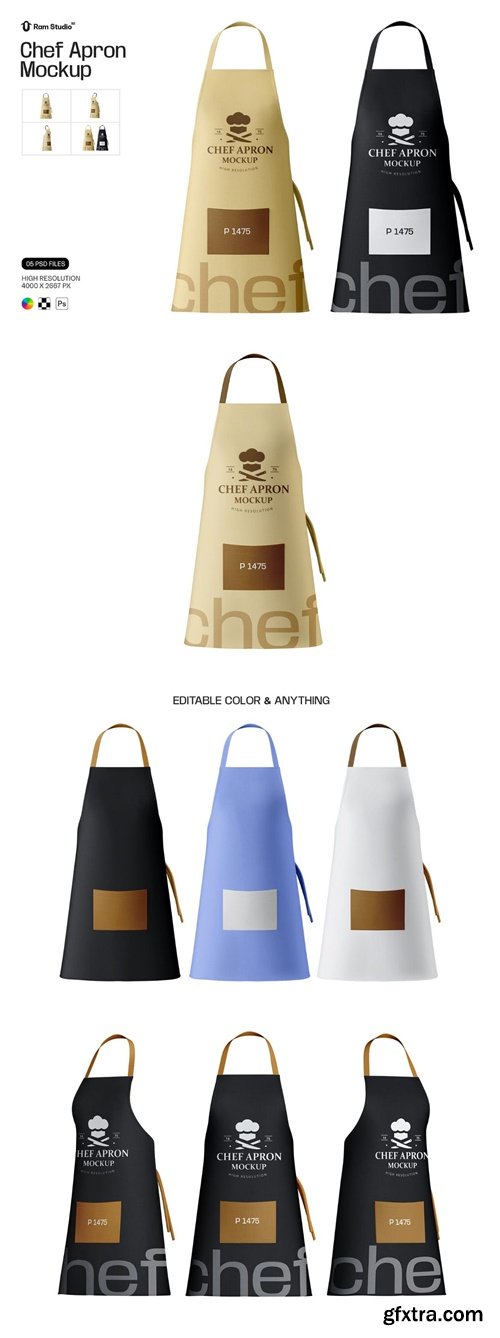 MockupCloud - Kitchen Apron PSD Mockup For Chef