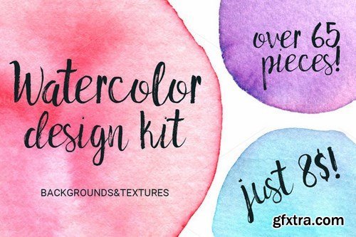 CreativeMarket - Watercolor design kit 705715