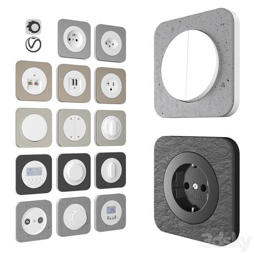 '3dsky Pro - Berker R1 Sanded concrete, aluminum and slate' '3dsky Pro - Berker R1 Sanded concrete, aluminum and slate'