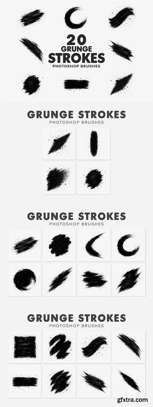 Grunge Strokes Photoshop Brushes Pack