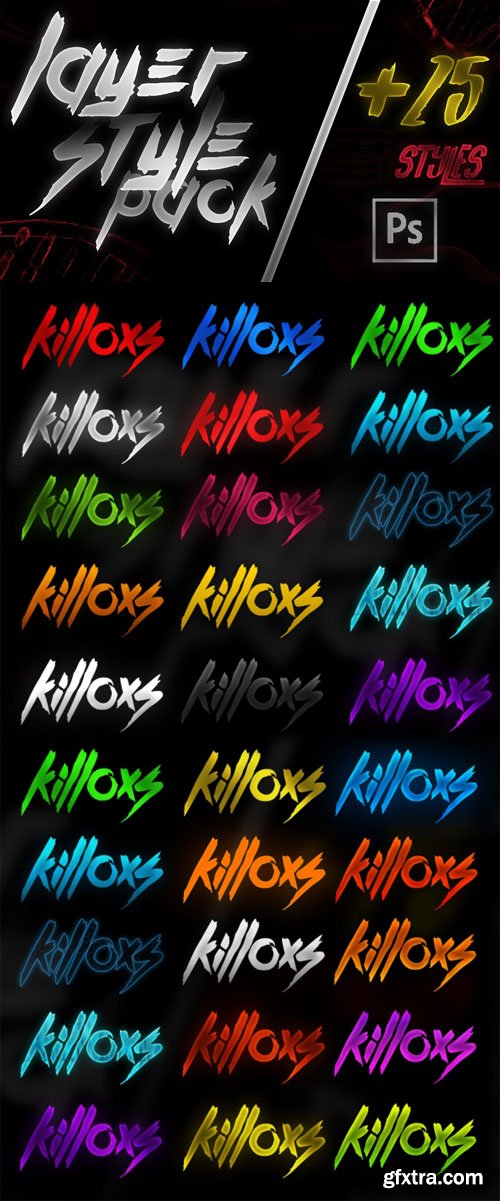 25 New Layer Styles Pack for Photoshop