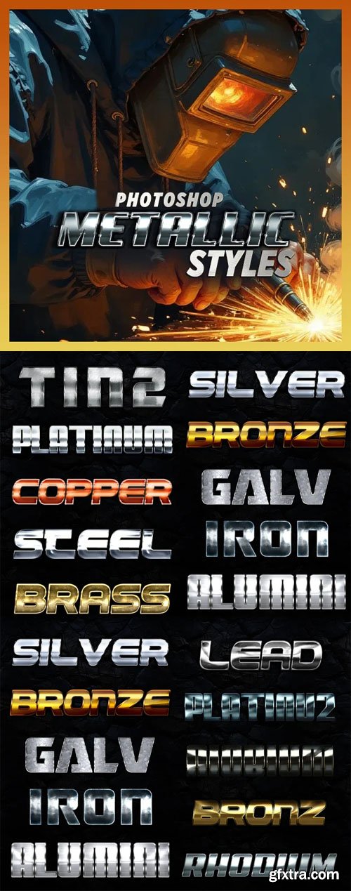 15 Metallic Layer Styles for Photoshop