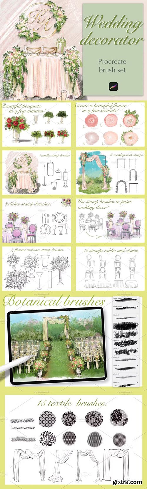 Wedding Decorator Brushes Pack for Procreate