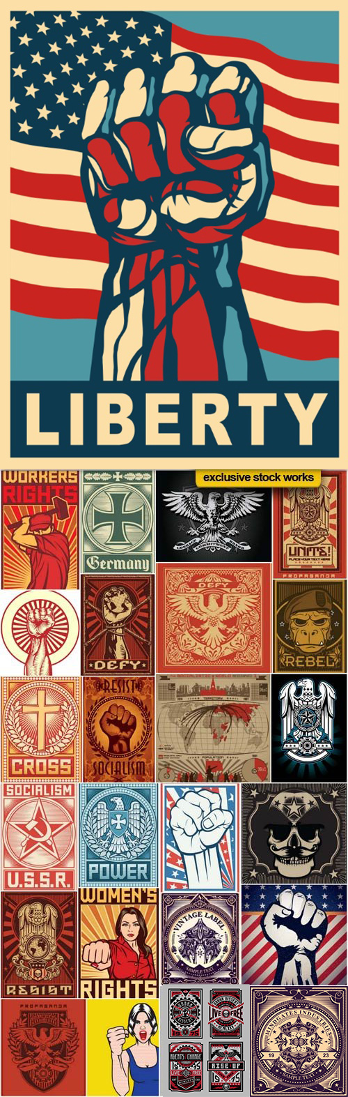 Vintage Propaganda Posters 25xEPS