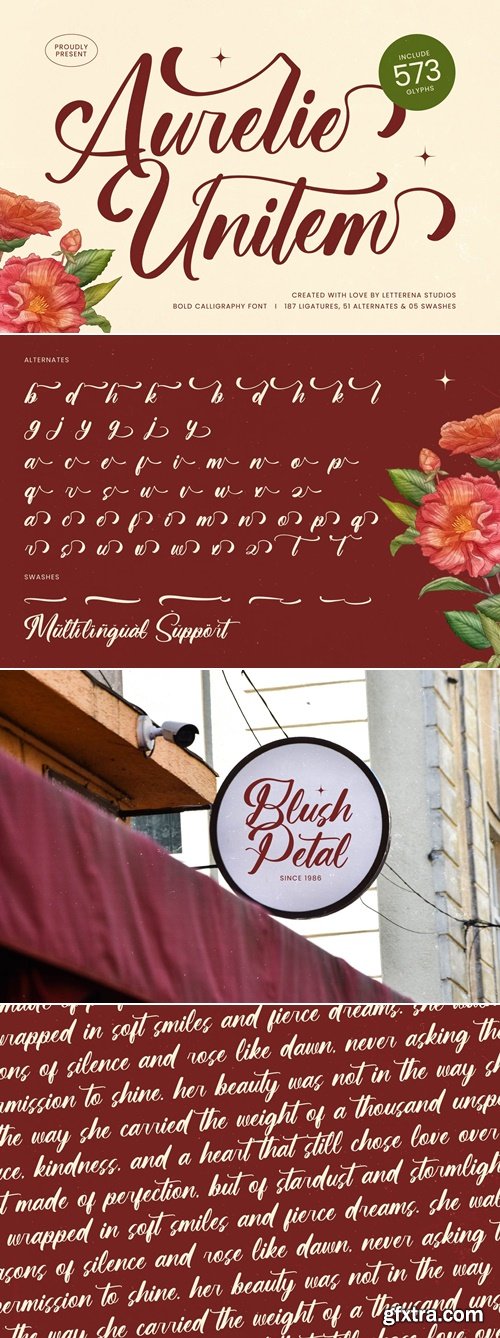 CreativeMarket - Aurelie Unitem Bold Calligraphy Font