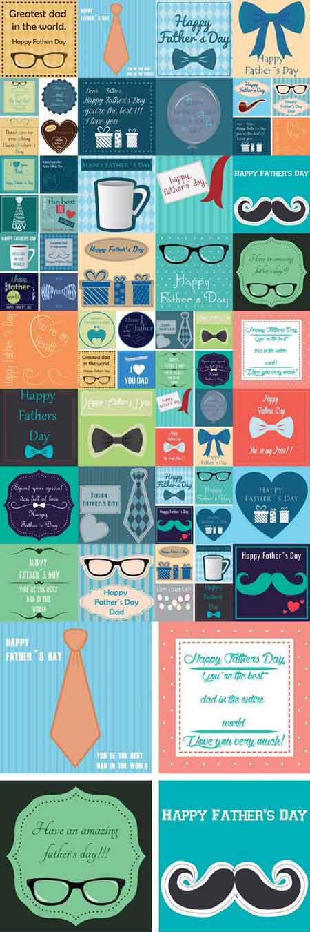 Happy Father's Day 35xEPS Happy Father's Day 35xEPS