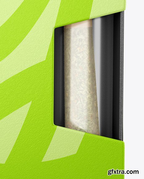 YellowImages - Box w/ Tubes w/ Weed Joints Mockup 50480