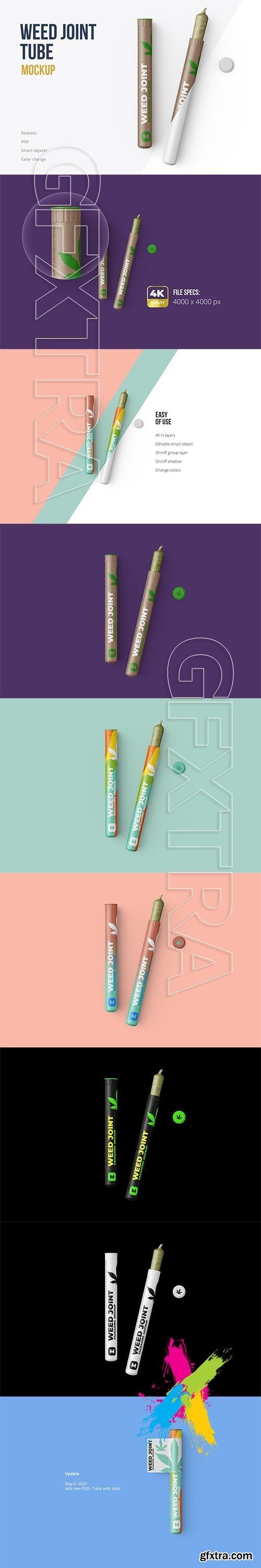 CreativeMarket - Weed Joint Pre-Roll Tubes Mockup 4834895