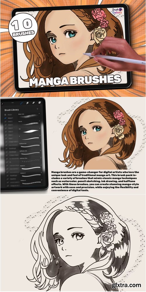 Brushgalaxy - Manga Brush Set Vol 3 For Procreate