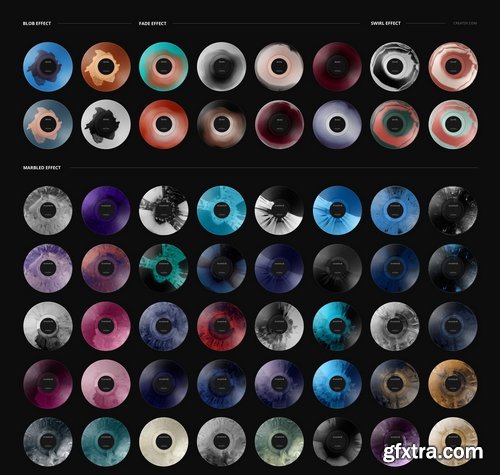 Creatsy - Colored & Special Effects Vinyl Record Mockup Set (DJ edition) - 1567250773