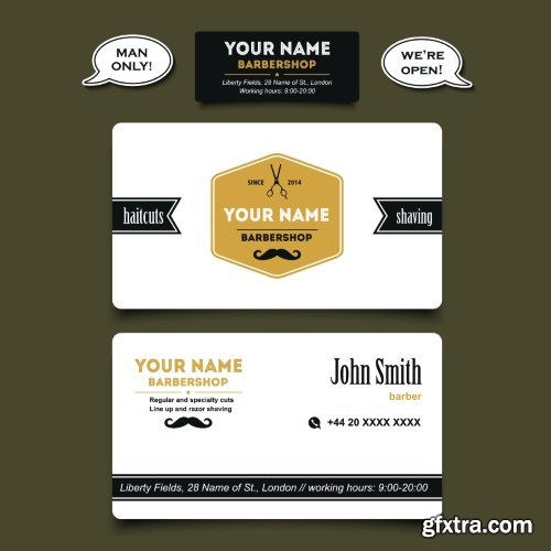 Barber Shop Design Elements 25xEPS Barber Shop Design Elements 25xEPS