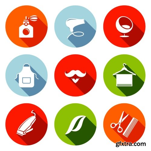 Barber Shop Design Elements 25xEPS Barber Shop Design Elements 25xEPS