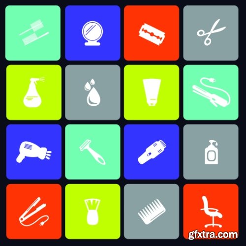 Barber Shop Design Elements 25xEPS Barber Shop Design Elements 25xEPS