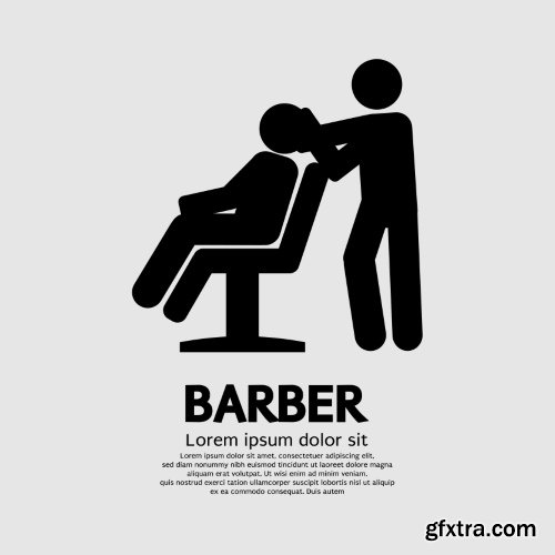 Barber Shop Design Elements 25xEPS Barber Shop Design Elements 25xEPS
