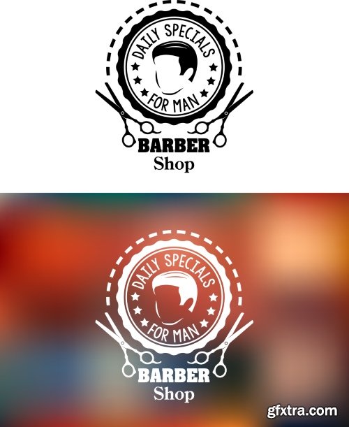 Barber Shop Design Elements 25xEPS Barber Shop Design Elements 25xEPS