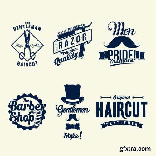 Barber Shop Design Elements 25xEPS Barber Shop Design Elements 25xEPS