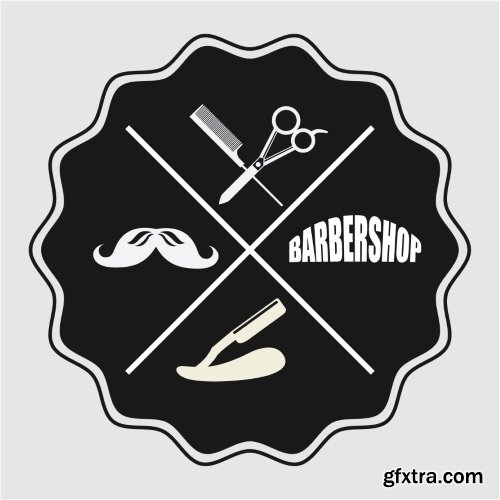 Barber Shop Design Elements 25xEPS Barber Shop Design Elements 25xEPS
