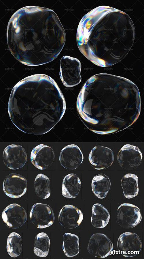 3D Soap Bubbles - Transparent PNGs