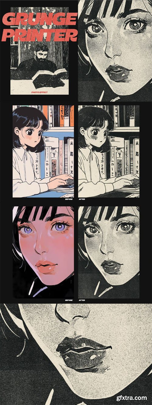 Grunge Old Printer Photo Effect for Photoshop