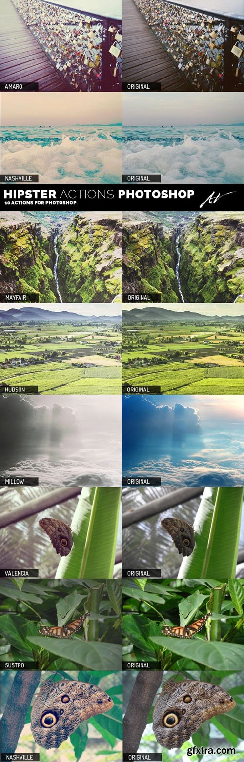 Insta Filters - 10 Hipster Photoshop Actions Pack