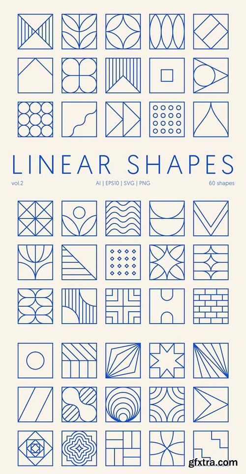 Linear Geometric Shapes - 60 Shapes