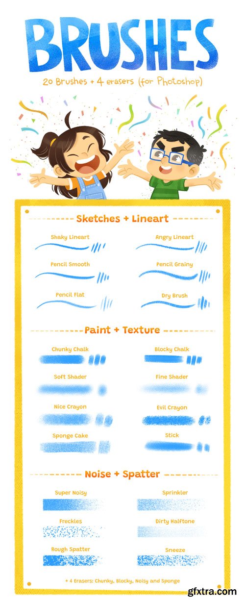 Sketching & Noise Brushes Pack for Photoshop