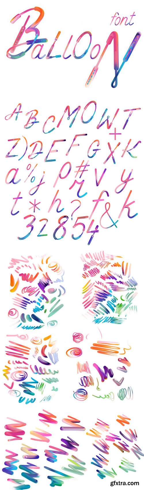 Balloon - SVG Brush Font +Patterns