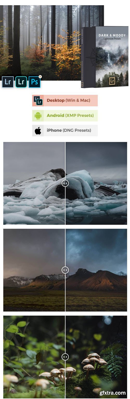Dark & Moody - Mobile & Desktop Lightroom Presets Pack