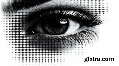 HALFTONE CLOSE-UP EYES 9xAI, 9xJPEG