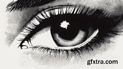 HALFTONE CLOSE-UP EYES 9xAI, 9xJPEG
