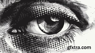 HALFTONE CLOSE-UP EYES 9xAI, 9xJPEG